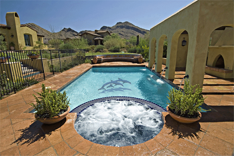 Double Dolphins BD42D Ceramic Mosaic