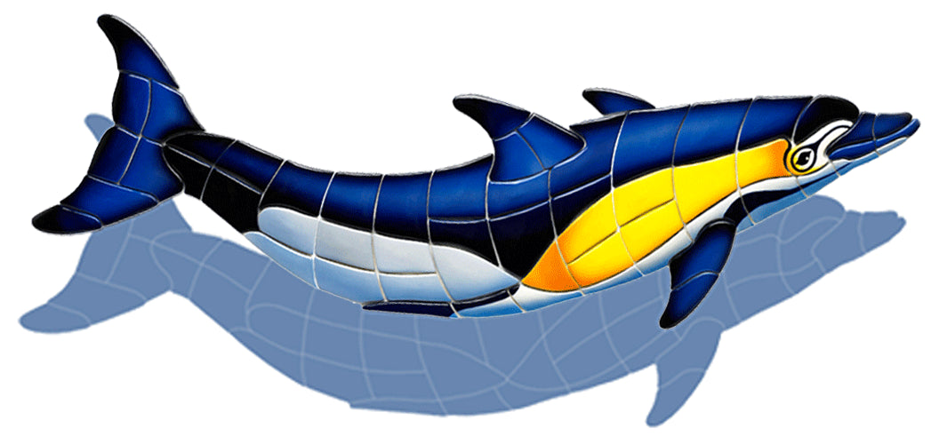 Common Dolphin-B-CD (with Shadow) Ceramic Mosaic – National Pool Supply ...